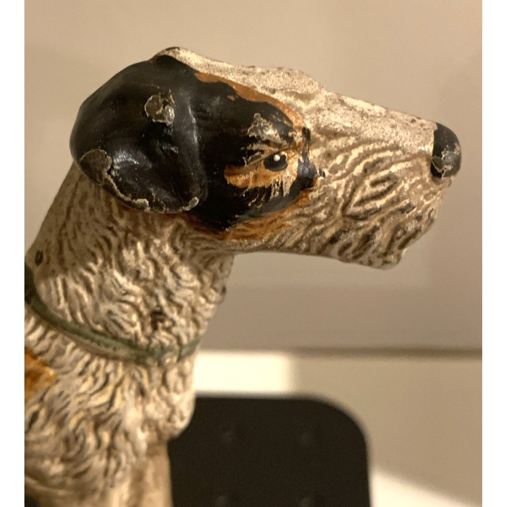 Hubley Cast Iron Airedale Fox Terrier Dog Bookend Doorstop #294 Vintage Fine - Picture 11 of 16
